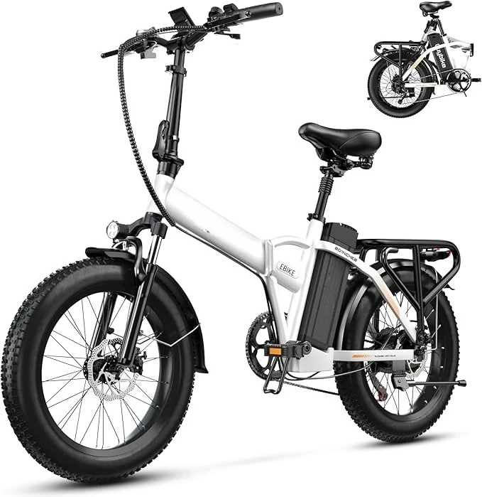 

1000W Folding Electric Bike, 48V 20AH Large Removable Battery E Bike, 30+MPH, 80 Miles Max Range, 20" Fat Tire,Customized