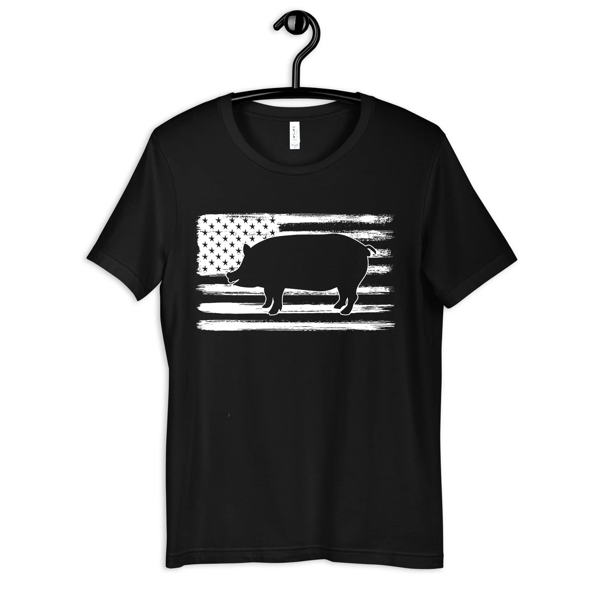 Pig USA Flag T Shirt Farmer American Kids SweaT Womens