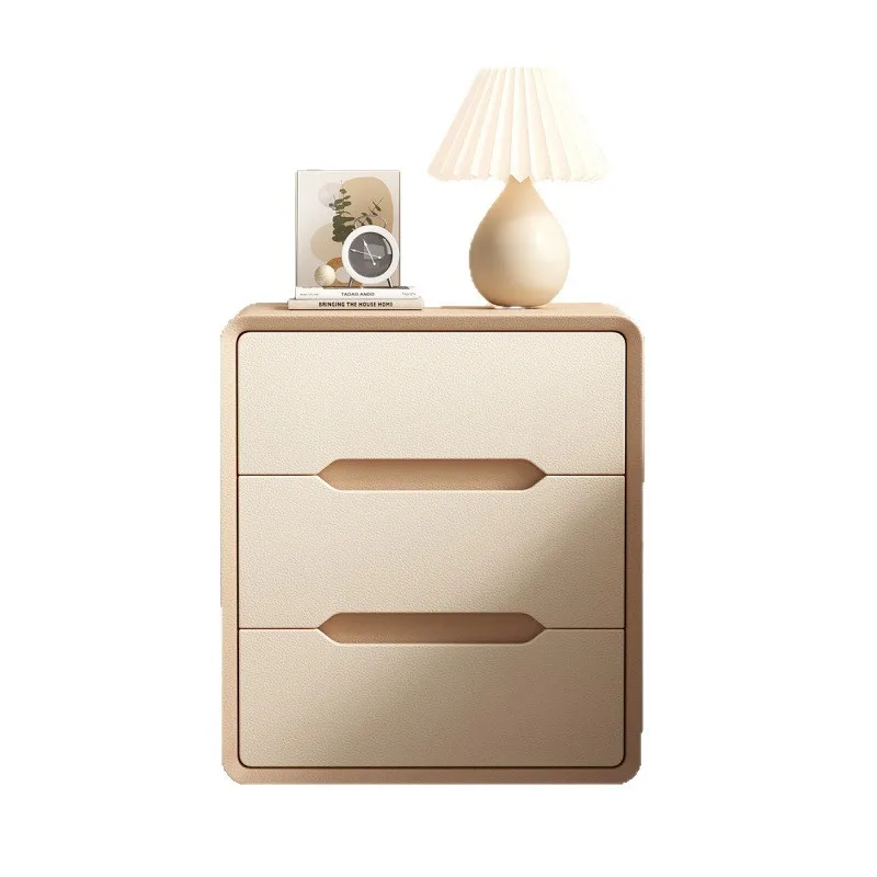 

#For Cream solid wood bedside table Simple modern bedroom Home storage Bedside table Bedside advanced new storage cabinet