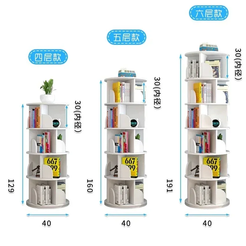 360 °   Obrotowy regał podłogowy do przechowywania prosty regał dla dzieci książka obrazkowa meble biblioteczne Libreria Estanteria półki na książki