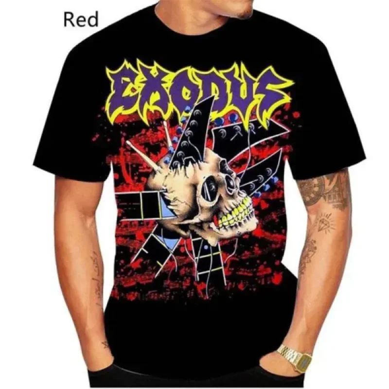 Metal Rock Exodus Band 3D Print T-shirt Fashion Men Clothing Summer Casual Oversized T Shirt Hip Hop Harajuku Street Unisex Tops