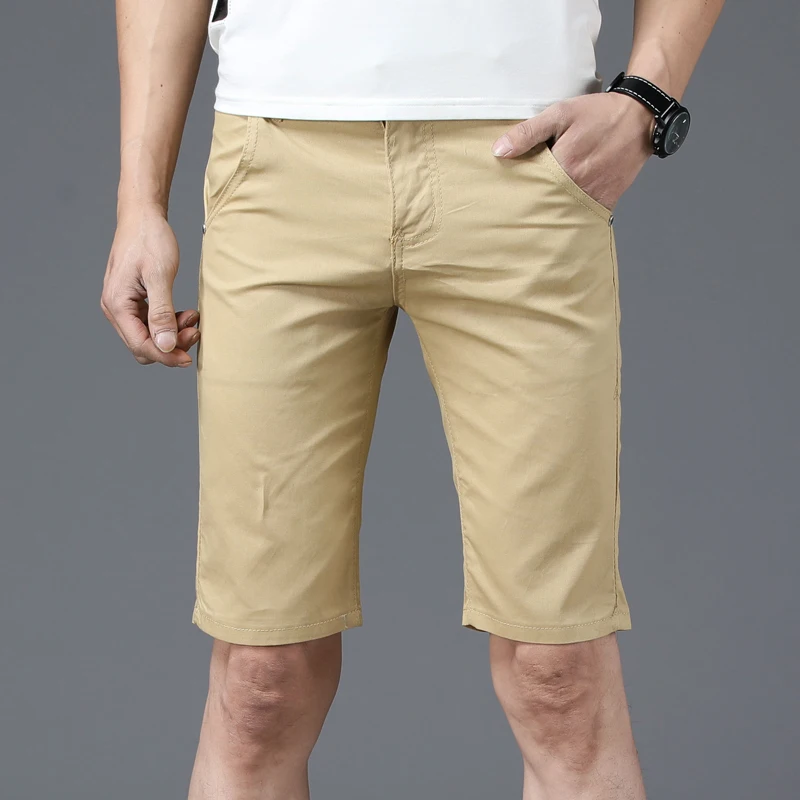 2024 Summer Thin Casual Shorts Men\'s Casual Big Pocket Pants Fashion Straight Slim Male Knee Length Straight Beach Shorts