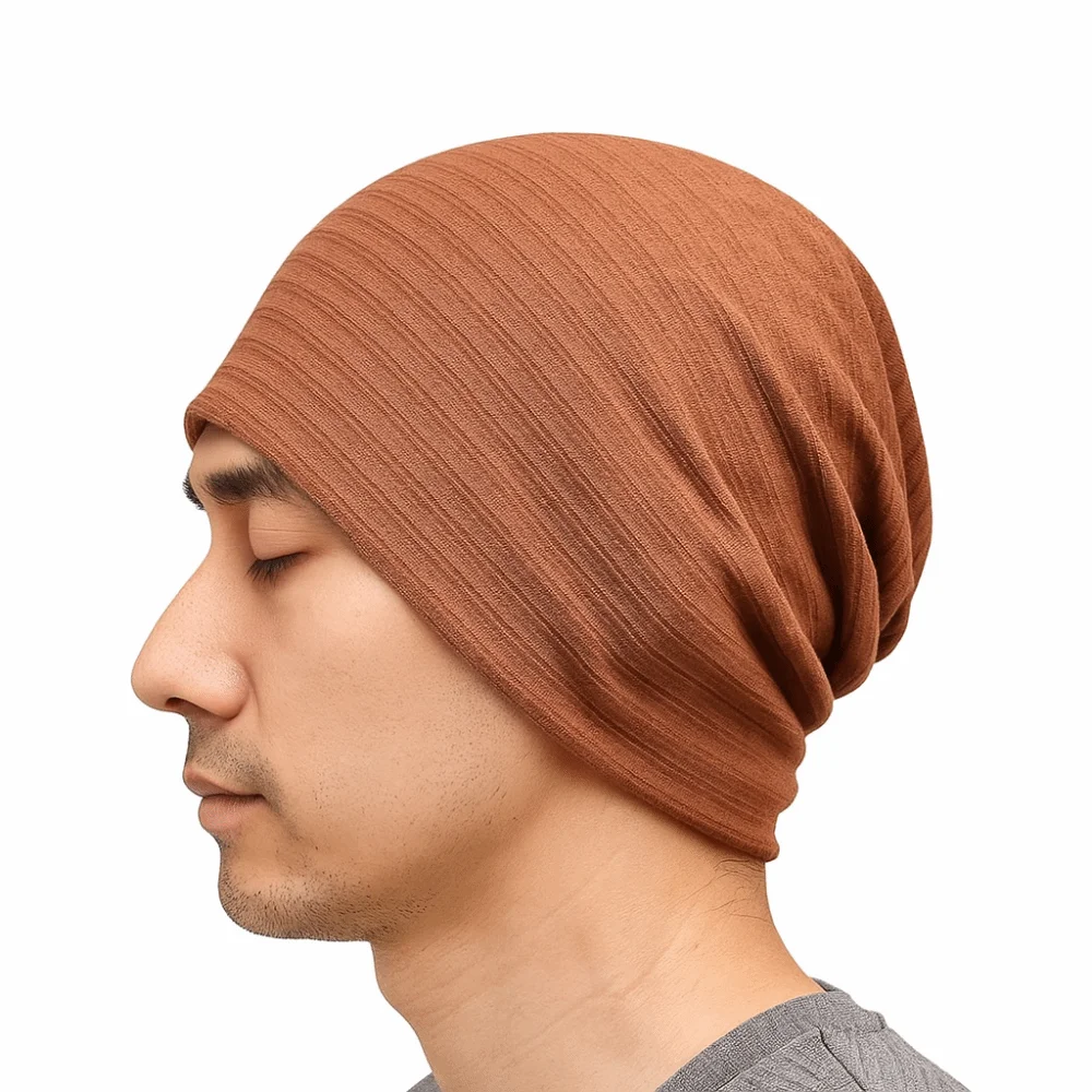 قبعات النسيج المشارب مترهل قبعة صغيرة لينة طبقة مزدوجة محبوك في الهواء الطلق فضفاض Skullcaps تنفس يندبروف رقيقة التحوط قبعة #4