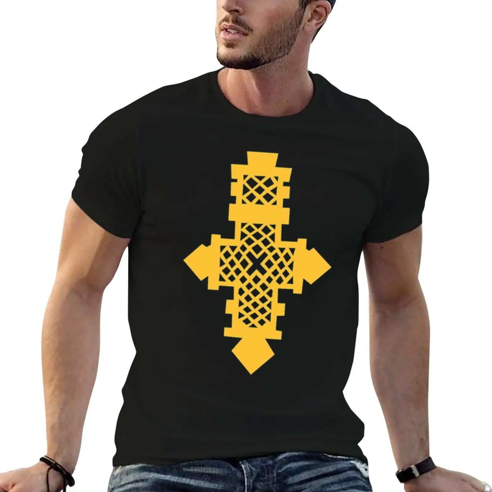 

Habesha Cross T-Shirt baggy shirts plus size clothes oversized graphic tee mens graphic t-shirts funny