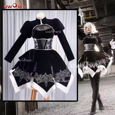UWOWO A2 Cosplay A2 Cosplay Costume Woman Dress Black Dress Halloween Costume