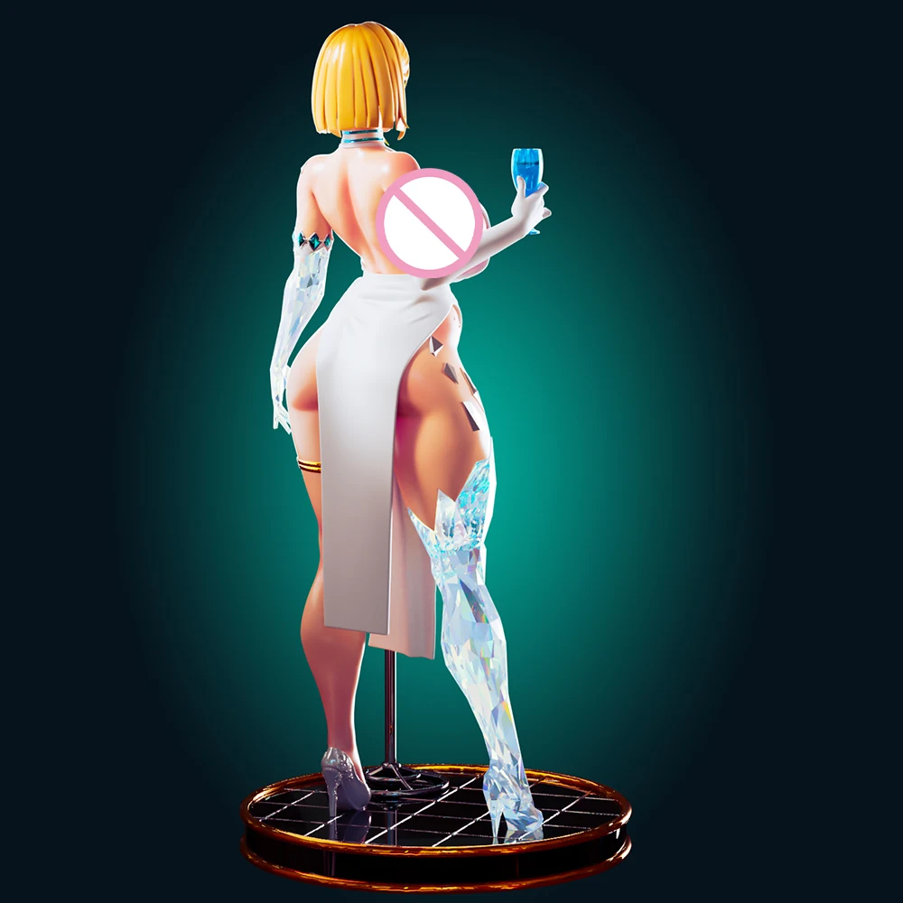 1:24 FUTA Officer Rhu Frost Lady NSFW 3d Print Набор игрушек из смолы Gk Неокрашенная фигурка Diy Несобранная статуя Фигурки Модель игрушки