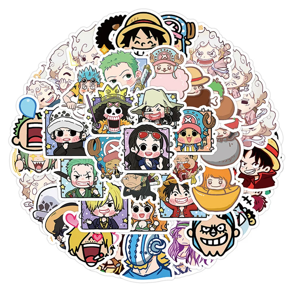 10/30/50/100pcs Chibi Anime ONE PIECE Luffy Gear Fifth Stickers Waterproof Cool DIY Phone Laptop Decals Cute Cartoon Sticker Toy