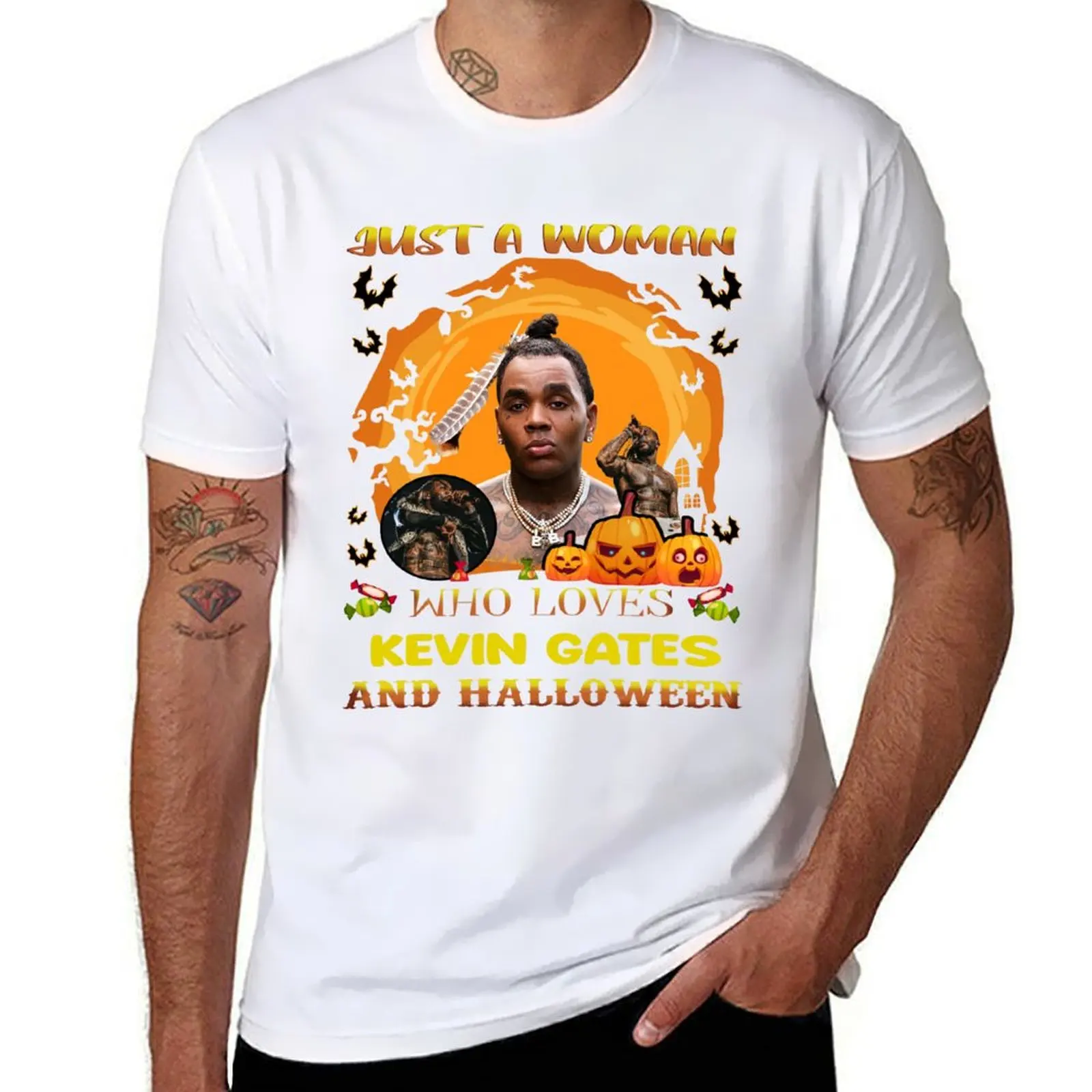 

Just A Woman Who Loves Kevin And Halloween T-Shirt printed t shirts for man man tshirt T-Shirt