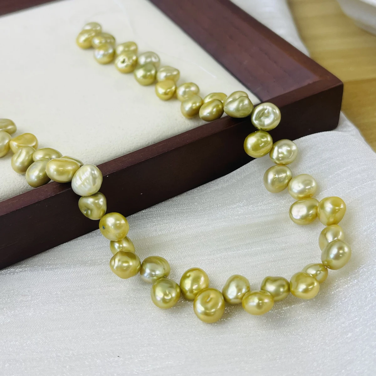 

6-7mm Green Dyed Natural Freshwater Pearl Wheat Shape Beads for Jewelry Making Supplies DIY Women Necklace Bracelet Accessories