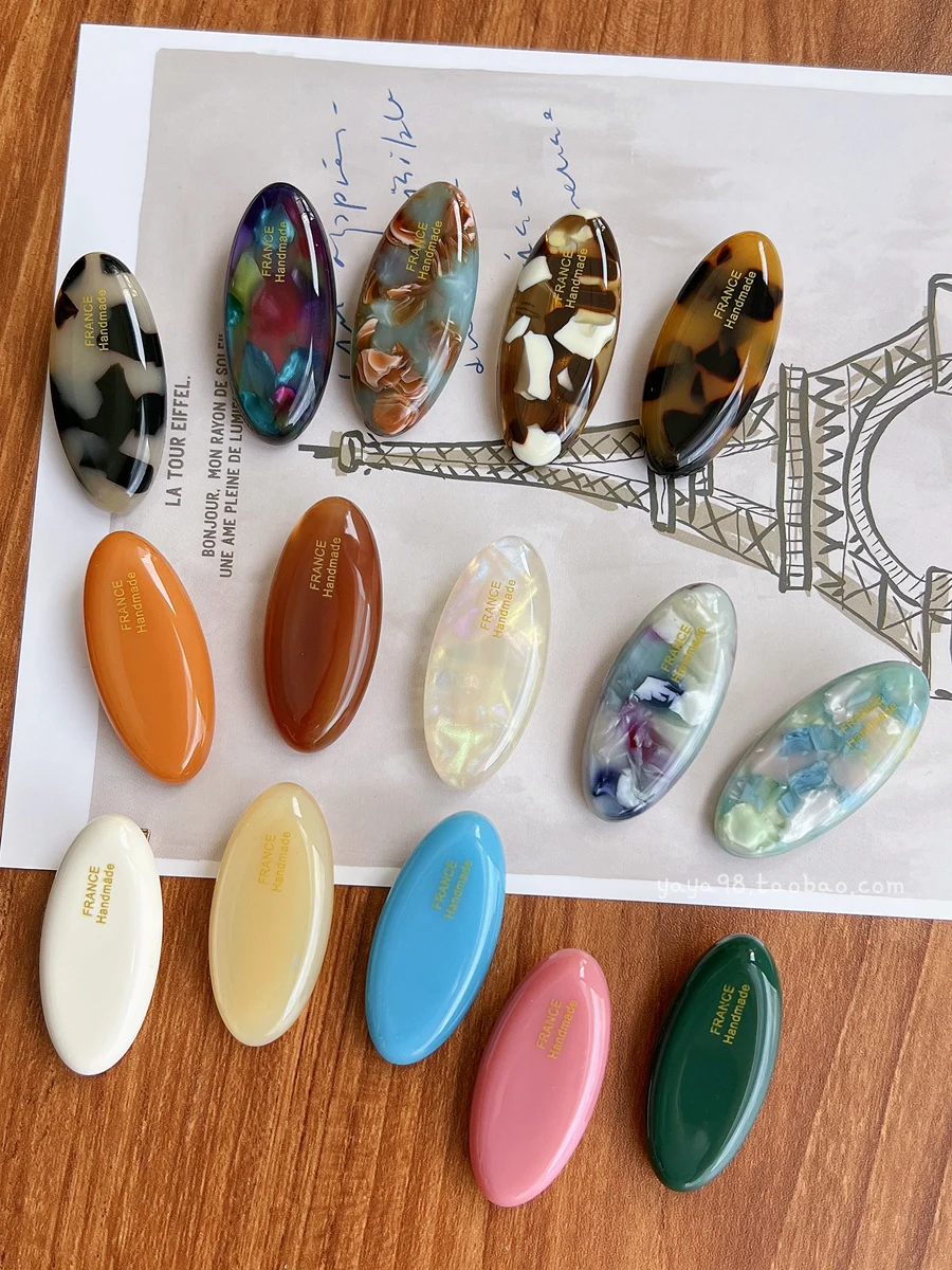 French Style Hair Clips for Girls and Women Acetate Barrettes Korean Fashion Alligators Y2K Hair Accessories 4cm