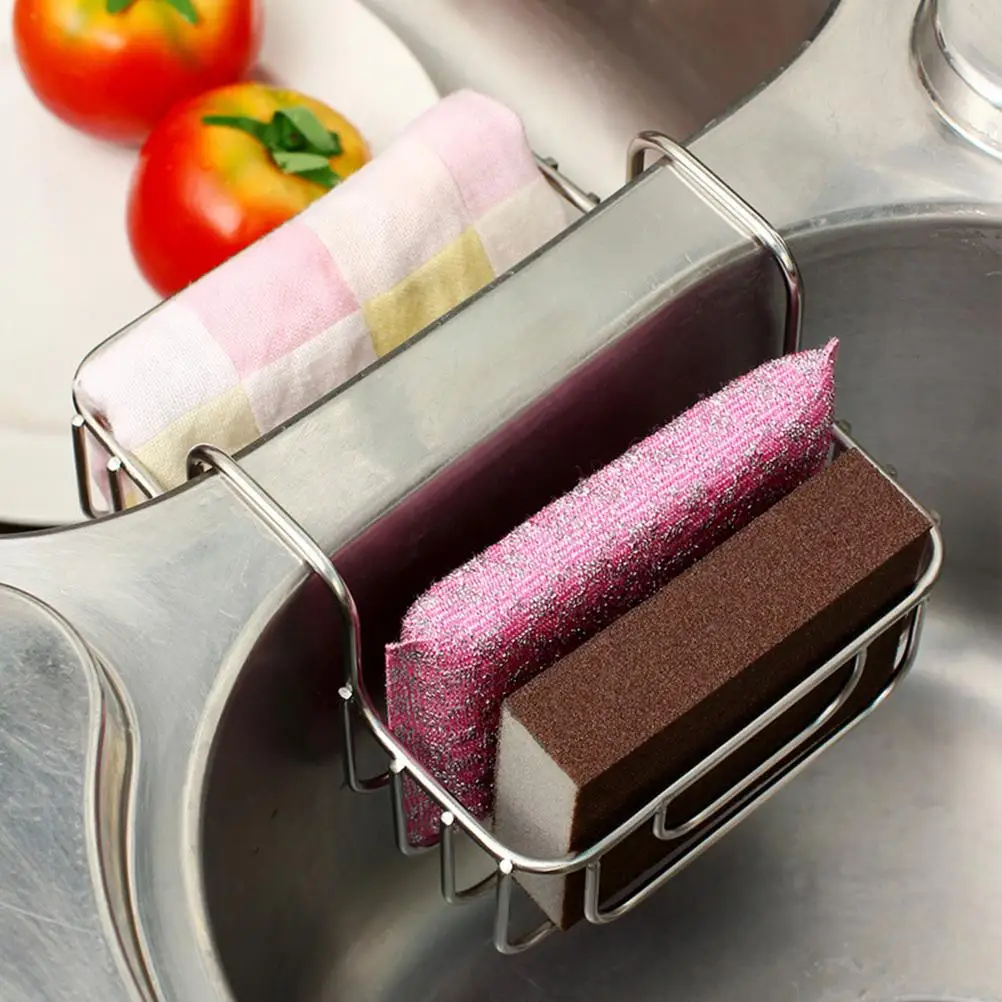 Stainless Steel Sink Hanging Basket Kitchen Storage Drain Rack ganizer Corrosion Resistant Wire Mesh Basket Space Saving