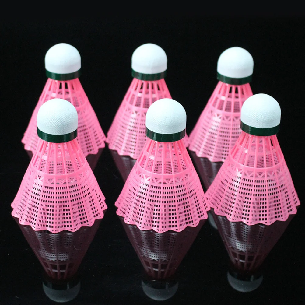 

6pcs Nylon Plastic Badminton Practical Shuttlecocks Sports Supplies Exercise Accessories for Playing School