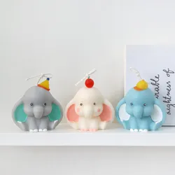 Baby Elephant z duże uszy świeca silikonowa formy dla DIY Handmade świeca aromaterapeutyczna tynk ozdoby foremka do mydła rękodzieła