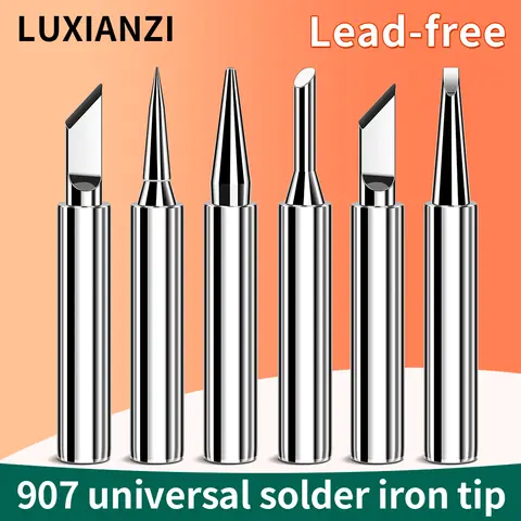 LUXIANZI 1Pc 907 납땜 인두 팁 무연 I/K/3C/2.4D/B 재 작업 스테이션 웨딩 건 액세서리 120W 전기 납땜 인두 헤드
