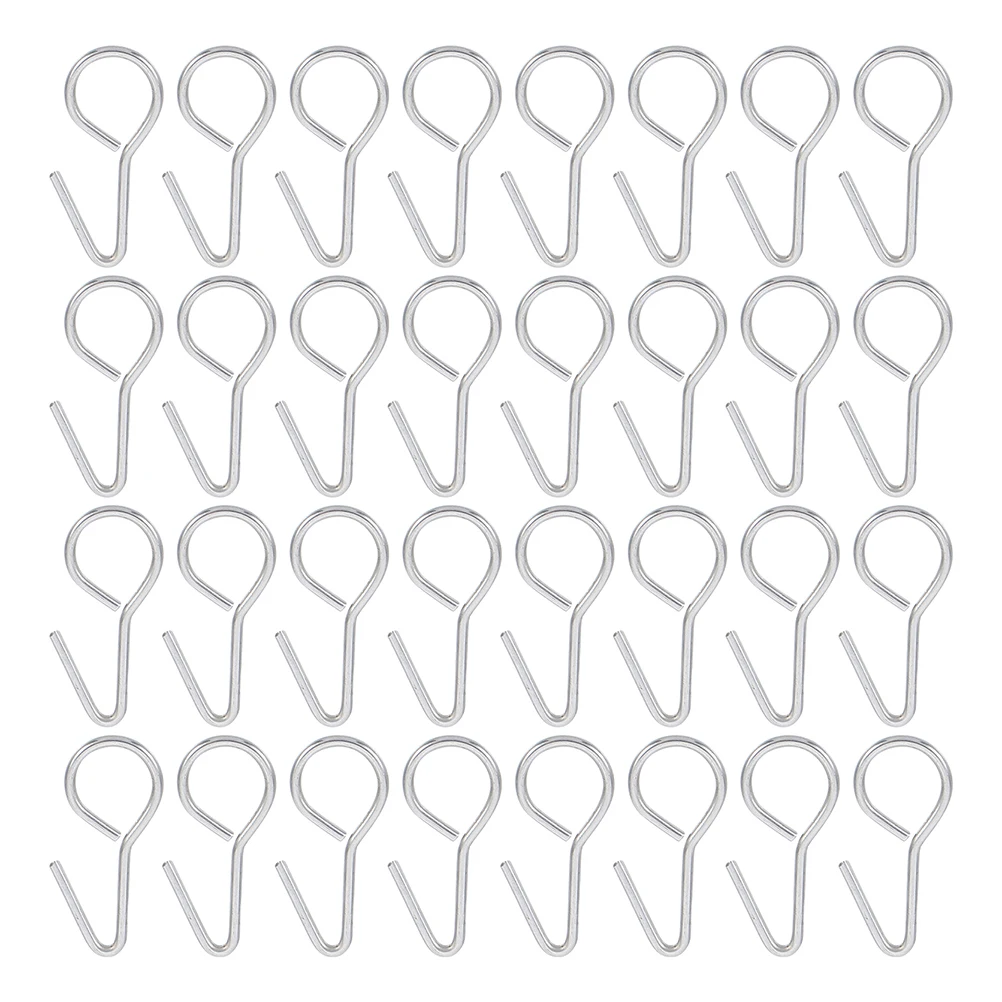 

50 Pcs Car Seat Pad Fixing Hooks S-hook Hardware Silver Automotive Cover Hanger