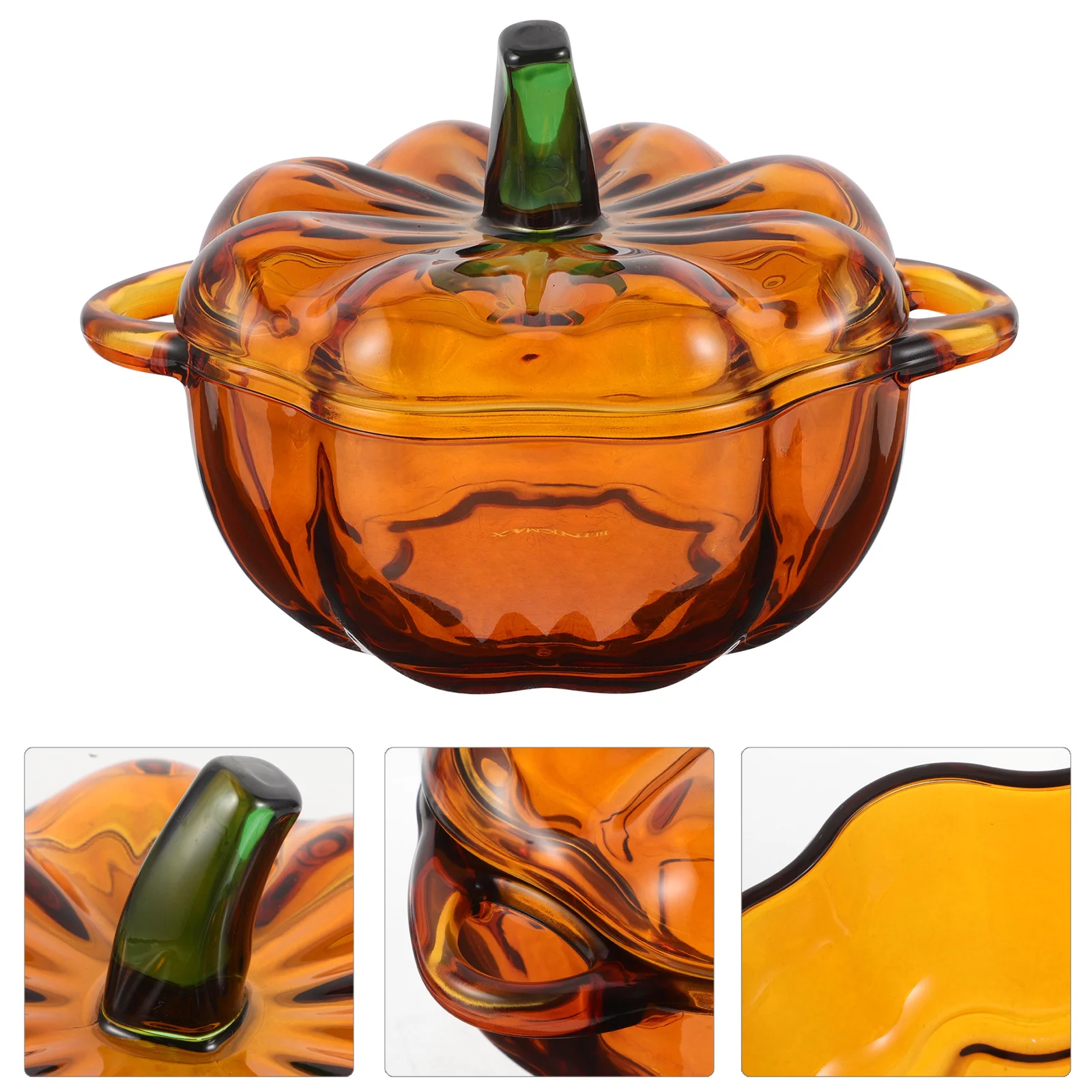 

Декоративная банка для конфет из цветного стекла в форме тыквы с крышкой, контейнер для хранения, подставка для закусок, банка для печенья, сахарница, осенние банки