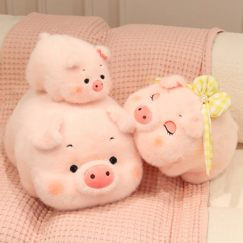 20-60cm Cartoon Cute Lying Couple Pig Plush Toy Soft Stuffed Animals Anime Fat Piggy Doll Sofa Cushion Room Decor for Girls Gift