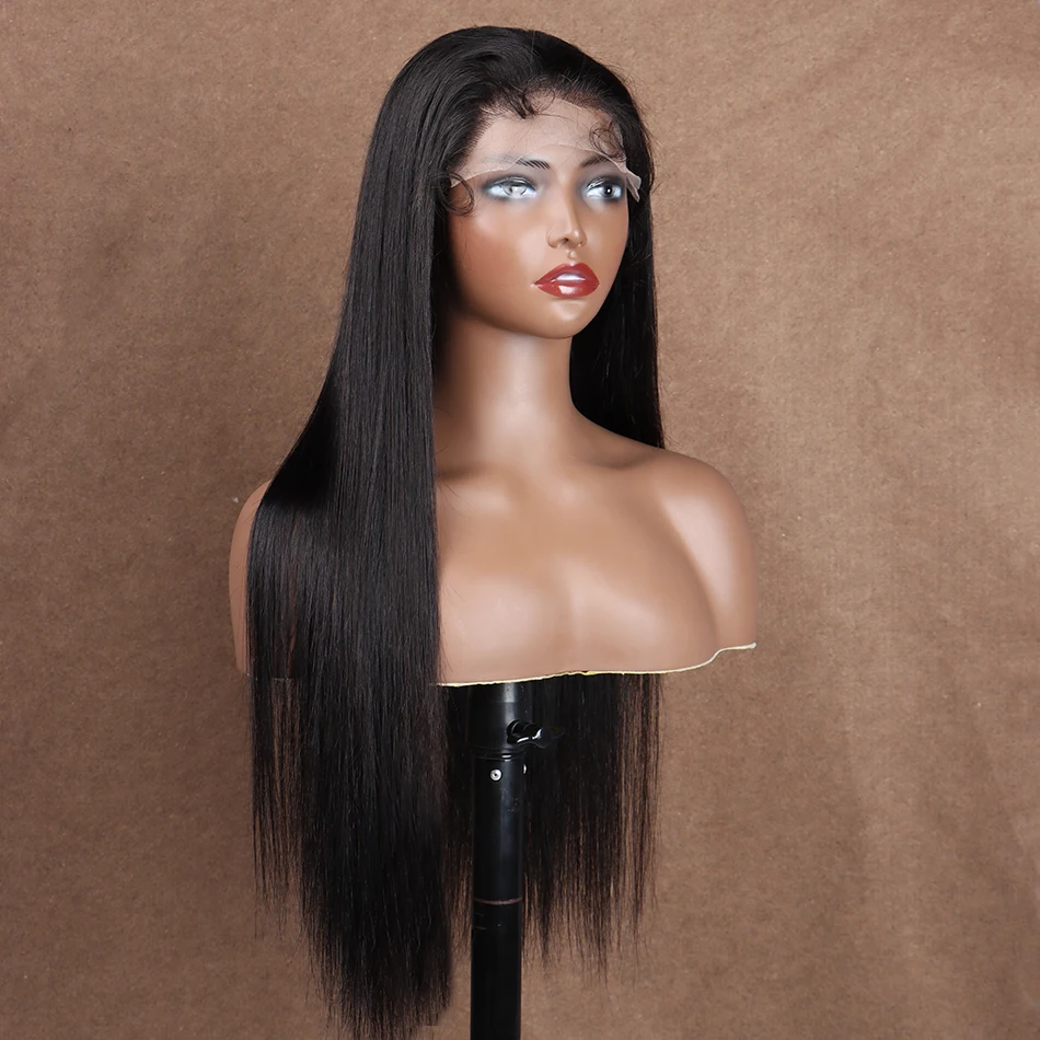 

6x7 Transparent Lace Closure Wigs Straight Human Hair 200% Density Preplucked Breathable Lace Front Natural Cuticle Aligned Hair