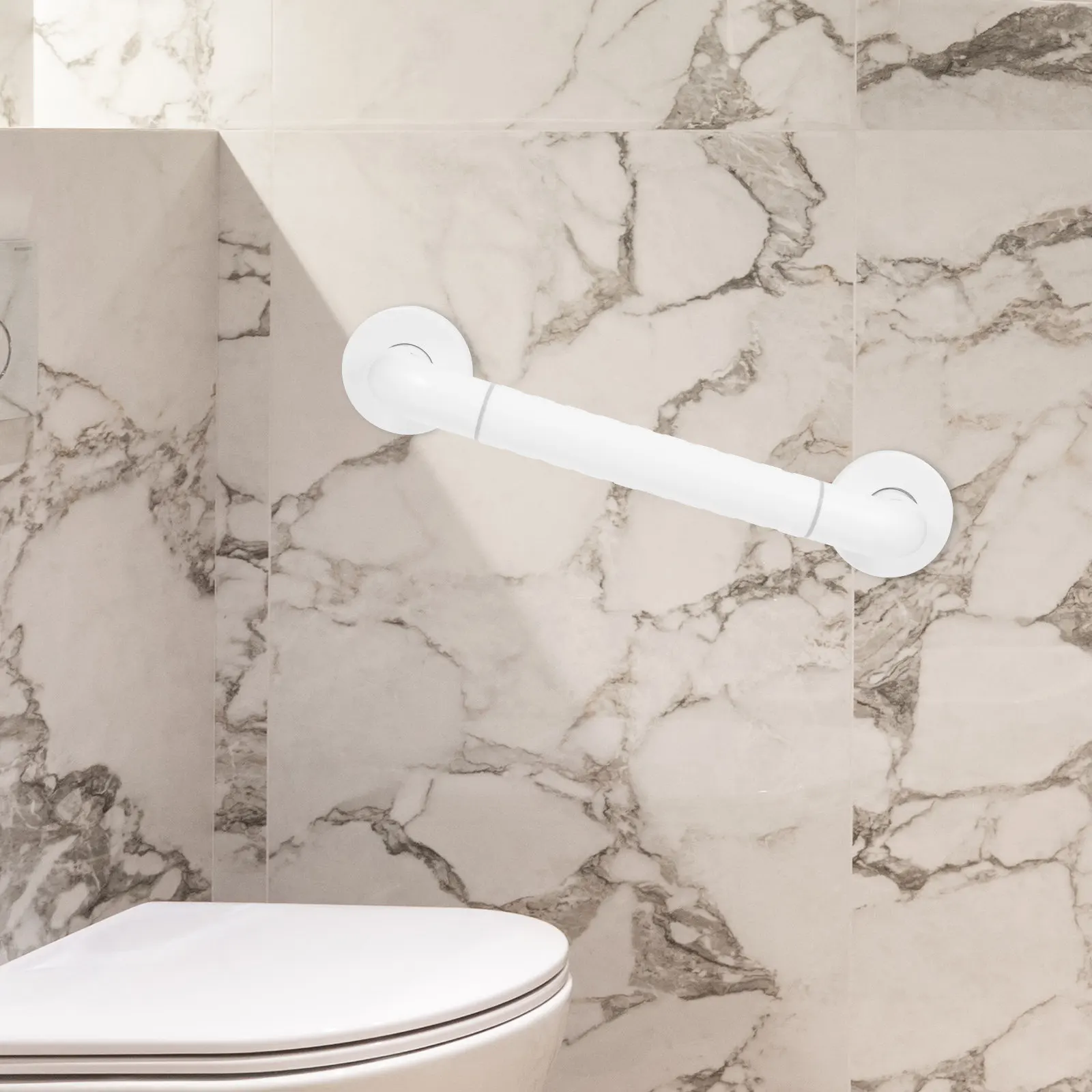 Thickened Stainless-Steel Safety Grab Bar with Anti-Static Comfort Grip Non-Slip Concave-Convex Surface for Bathroom Lavatory