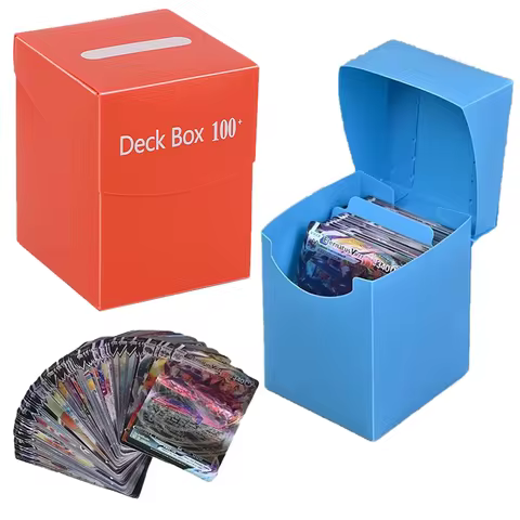 Trading Cards Deck Box for 100+ Baseball Game Card Storage Box Playing Card Carrying Case for Family Party Games Supplies
