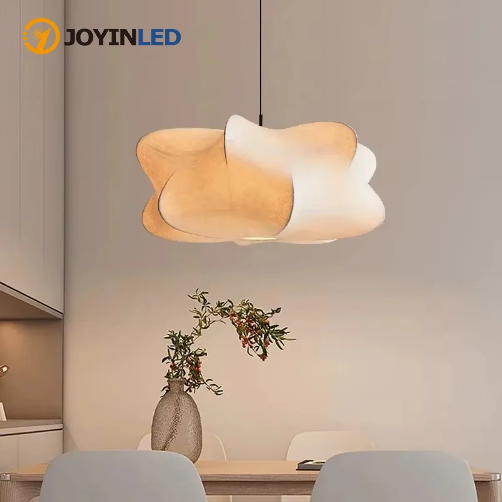 

JOYINLED Silk White Hanging Light Living Creative Indoor Minimalist Chandeliers for Room Ceiling Light Shop Lights Dia.40/50/60