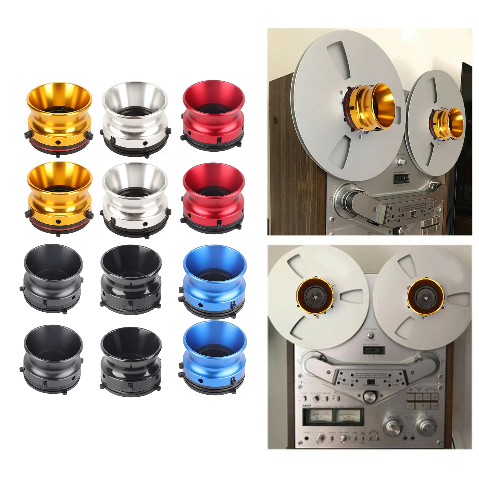 Adaptadores de buje NAB Aleación de aluminio pulido profesional Abridor de 10 pulgadas Adaptadores de buje NAB para Studer ReVox para Teac para Akai