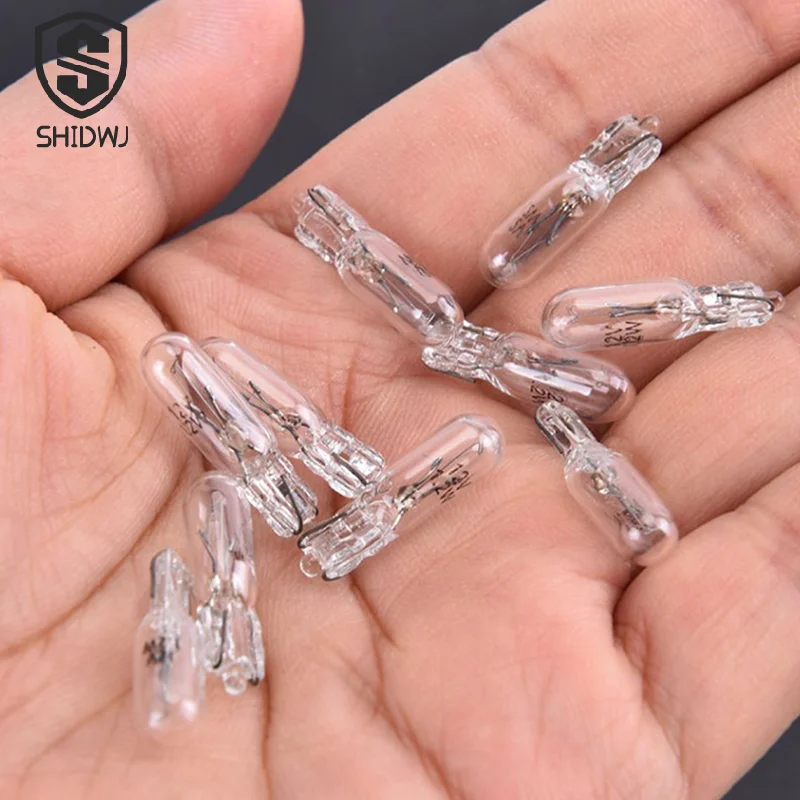 20Pcs T5 2W Halogen Lamp Bulb 12V Car Instrument Lights Dashboard Bulb Auto Interior Warnning Indicator Light Accessories