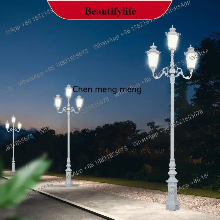 G153 ضوء حديقة أوروبي ثلاثي الرؤوس LED إضاءة خارجية فيلا مجتمع حديقة شارع المدرج في الهواء الطلق #1