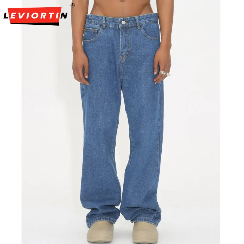 

2025: четырехсезонные мужские корейские версии, универсальные свободные повседневные брюки в стиле Гонконга в стиле ретро, простые однотонные джинсовые брюки с прямыми штанинами