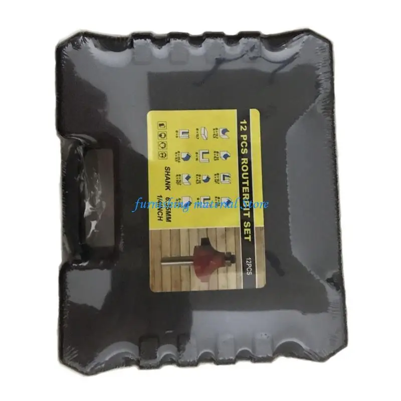 

Y5GD 12 Pcs Milling Cutter 1/4 Shank Router Bits Set Woodworking Tool Trimming Cutter