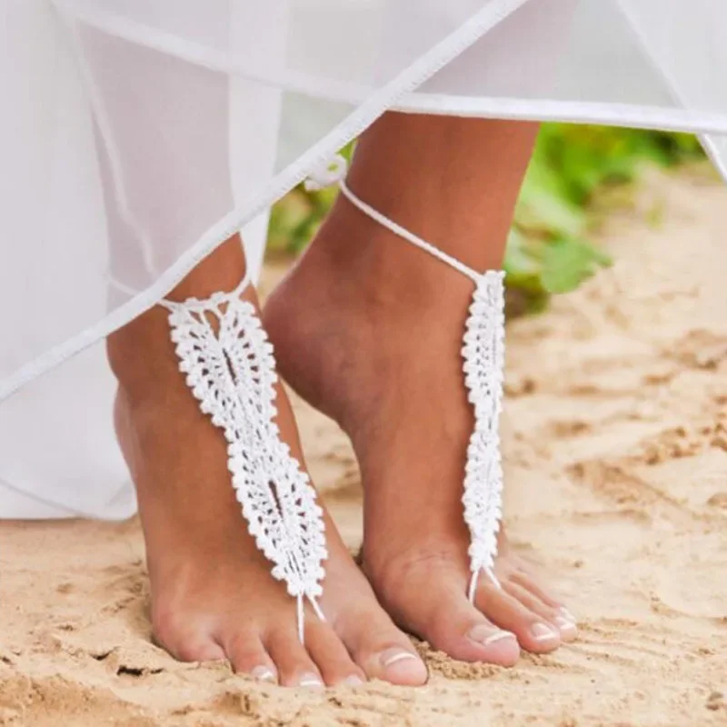 Hot Selling European and American Foot Chains Pure Cotton Handmade Crochet Dance Yoga Special Foot Accessories