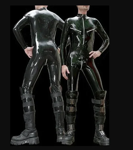 

100% натуральный латексный каучук комбинезон боди на молнии на груди униформа маскарад ручной работы костюм на заказ косплей