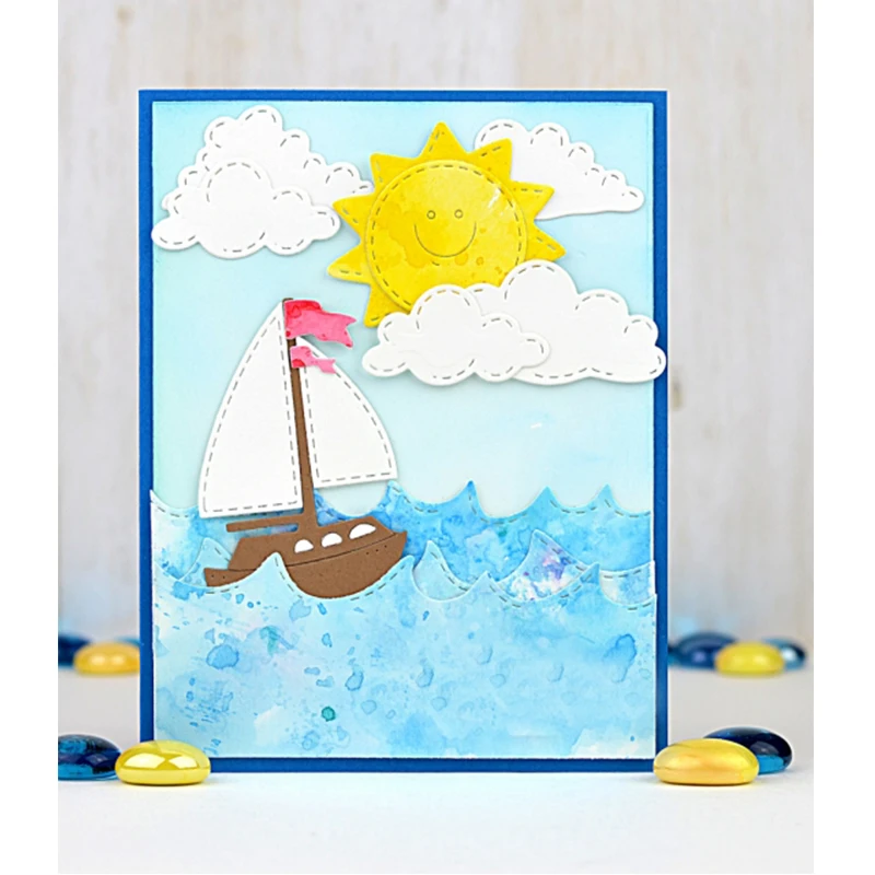 New Small Sailboat Metal Cutting Die Scrapbook Stamp/album Decorative Embossed Diy Paper Card