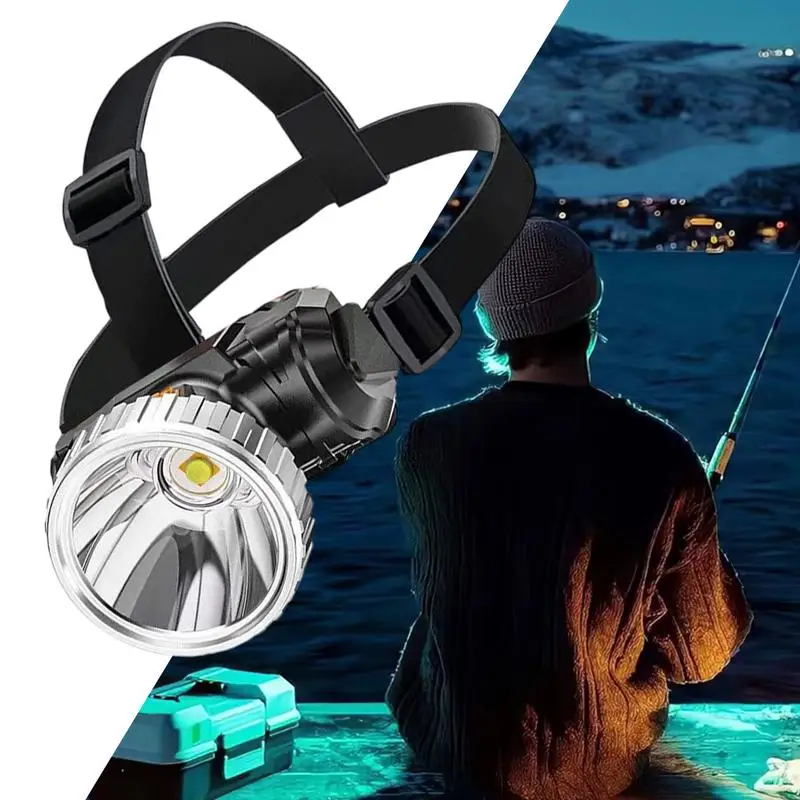 Lâmpada de cabeça à prova d'água, faróis led de alto brilho, modos ajustáveis, equipamento ao ar livre para acampamento, caminhadas, caça, pesca, corrida