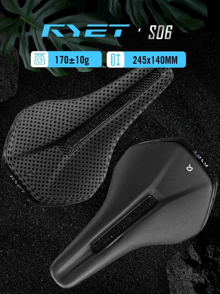 AliExpress RYET 3D Printed Ultralight Bike Saddle, 245x140mm Full Carbon Shell Rails Cushion for Road MTB Gravel Racing Bike Bicycle Parts