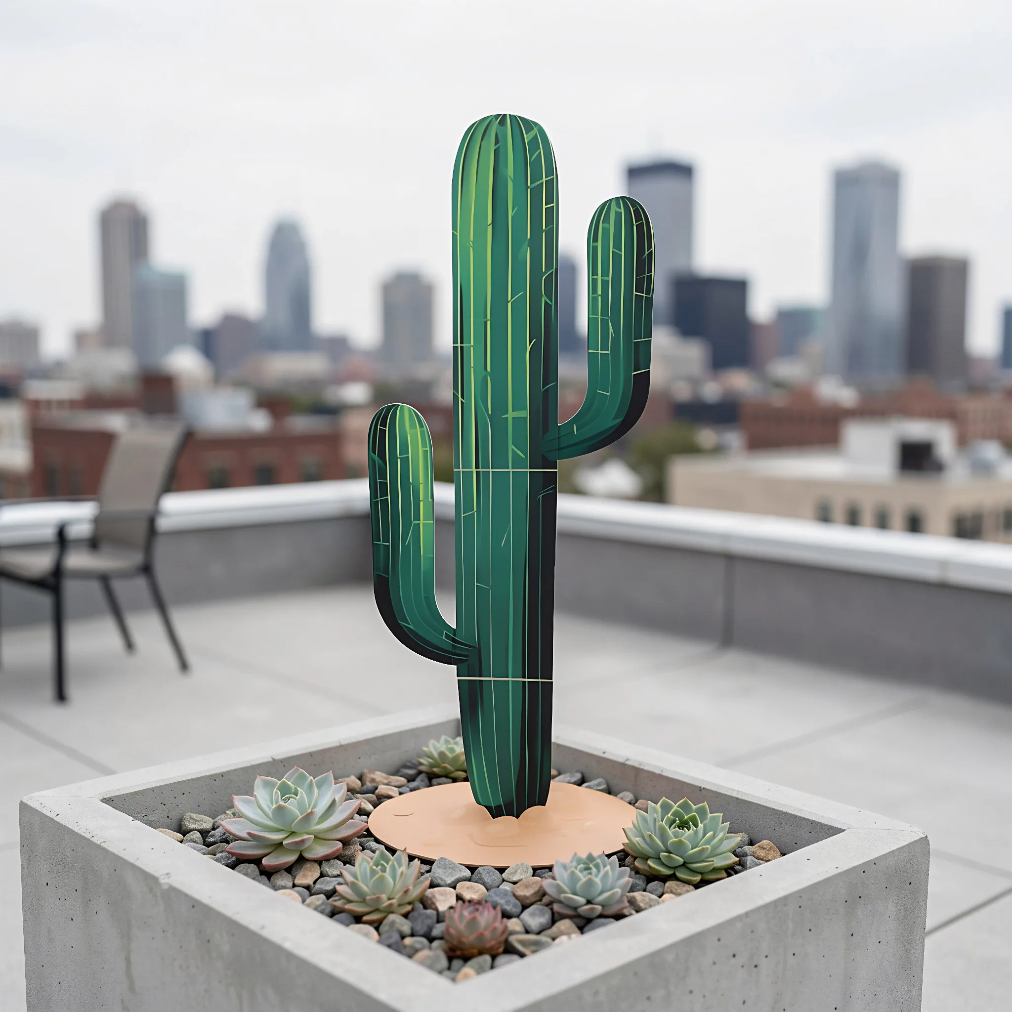 2Pcs Saguaro Cactus Cutout Signs Yard Party Decorations Fiesta Cactus Backdrop Prop Lawn Courtyard Outdoor Display Ornaments