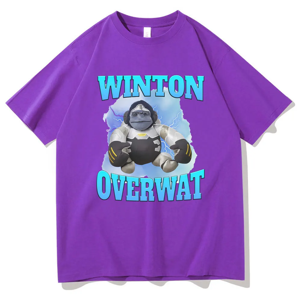 Winton Overwat Meme Funny Meme Tshirt Men's Summer Tees Men Women Fashion Oversized Streetwear Male Vintage Casual Loose T-shirt