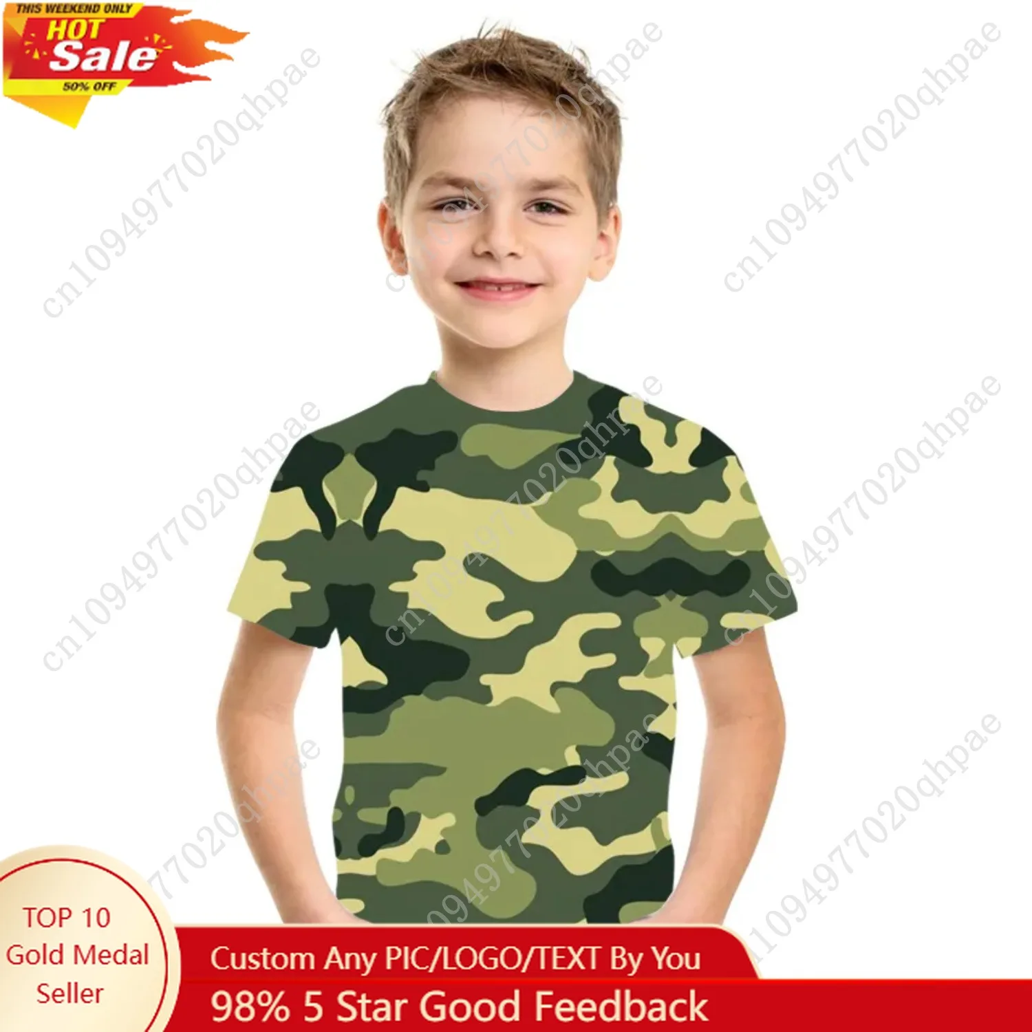 

Kids Clothes Camouflage Color 3D Printing T-Shirt Boys Girls Clothing 2-10y Child Baby O-Neck Top Summer Outdoor Play Clothes