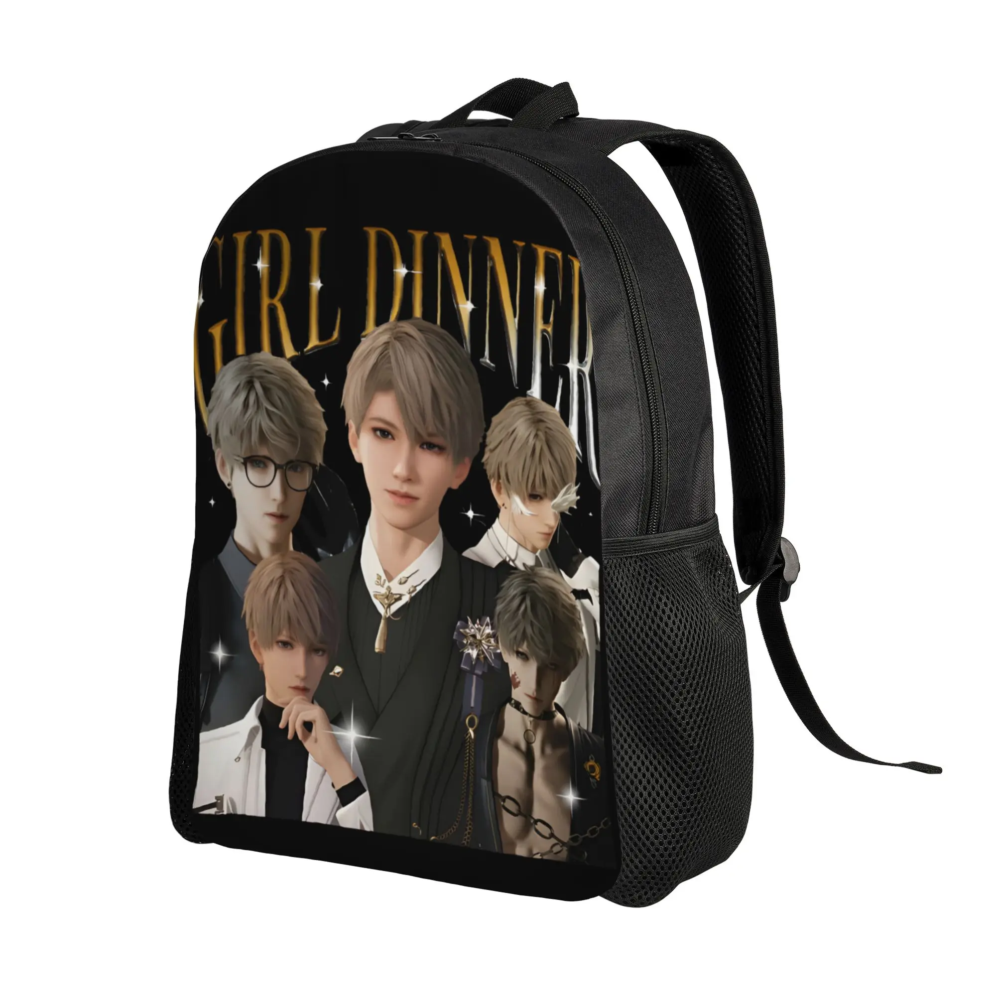 Xavier Love and Deepspace Girl Dinner Backpack Unisex  Breathable Backpacks Polyester Funny School Bags Travel Designer Rucksack
