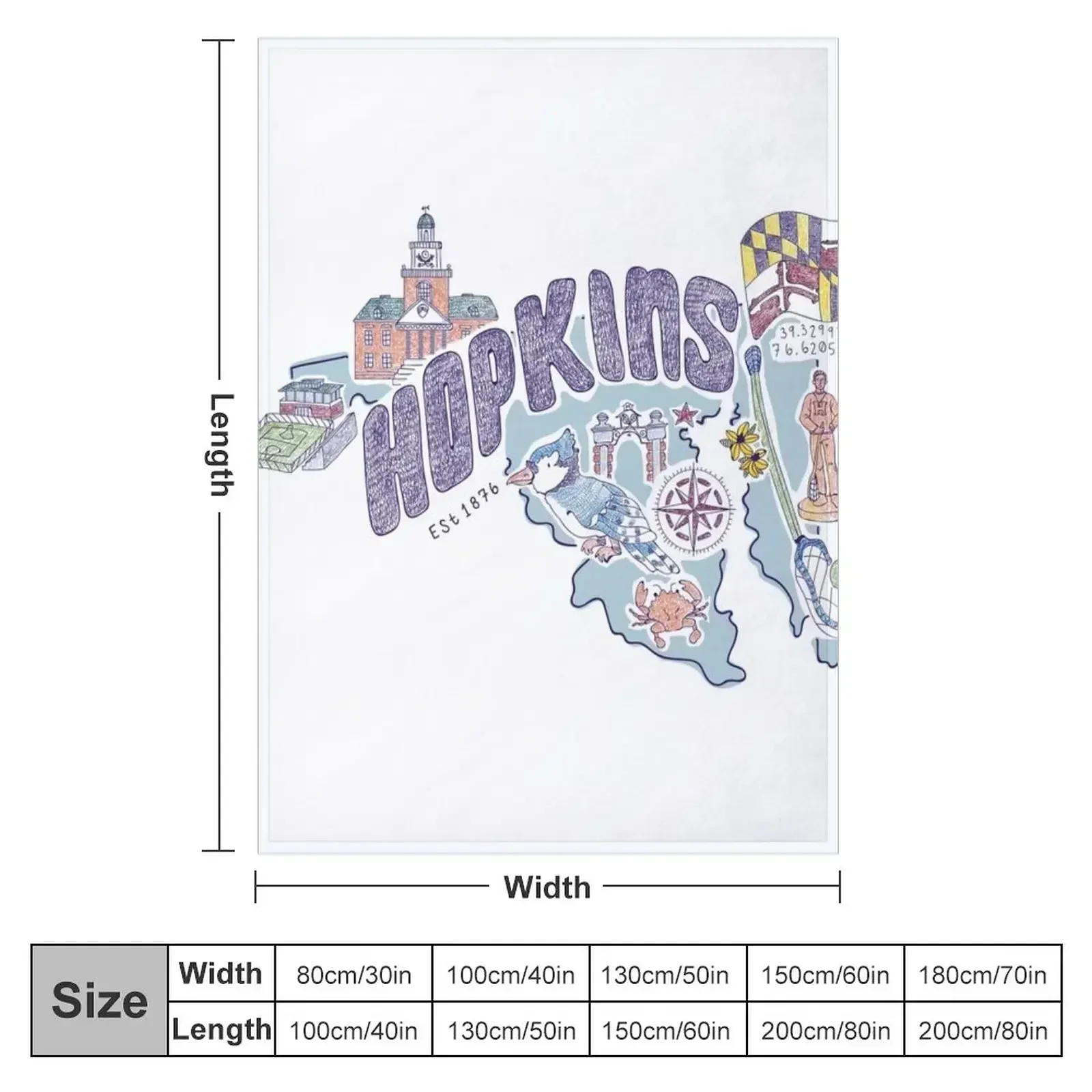 Johns Hopkins Icons Throw Blanket Decoratives sofa bed Furrys manga bed plaid Luxury Blankets