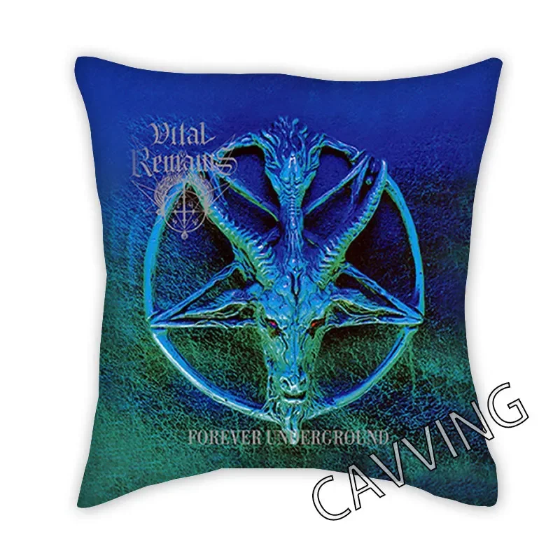 Vital Remains Band 3D Printed Polyester Decorative Pillowcases Throw Pillow Cover Square Zipper Pillow Cases Fans Gifts