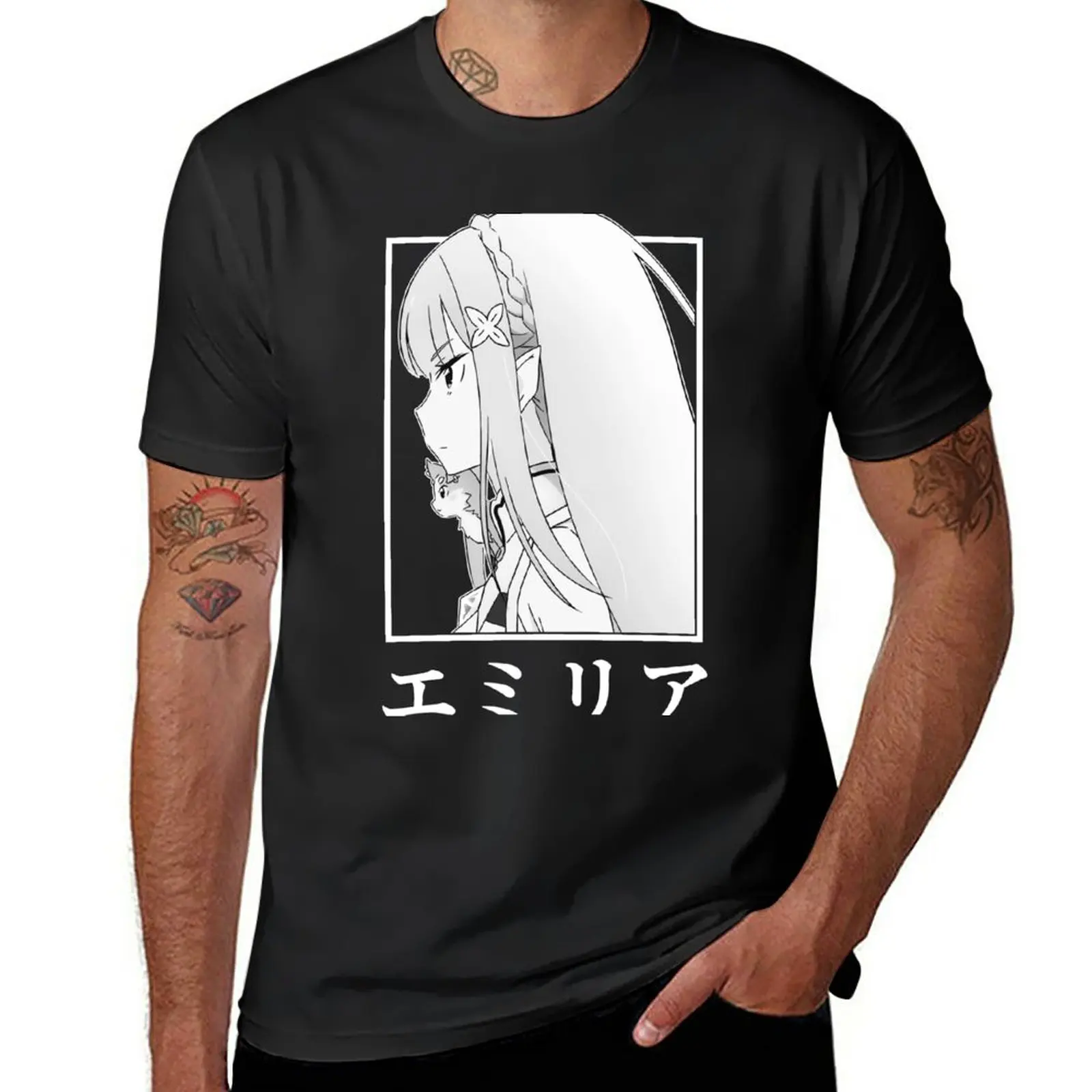 Emilia V4 - Re:Zero T-Shirt vintage kawaii clothes hippie clothes men t shirt