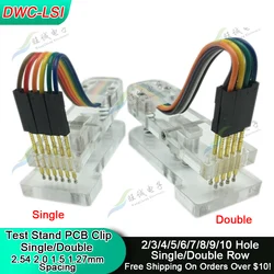 Test stand PCB Clip Single/Double 1.27 1.5 2.0 2.54mm Spacing Clamp Fixture Pogo Pin Download Program Burn With Box DuPont