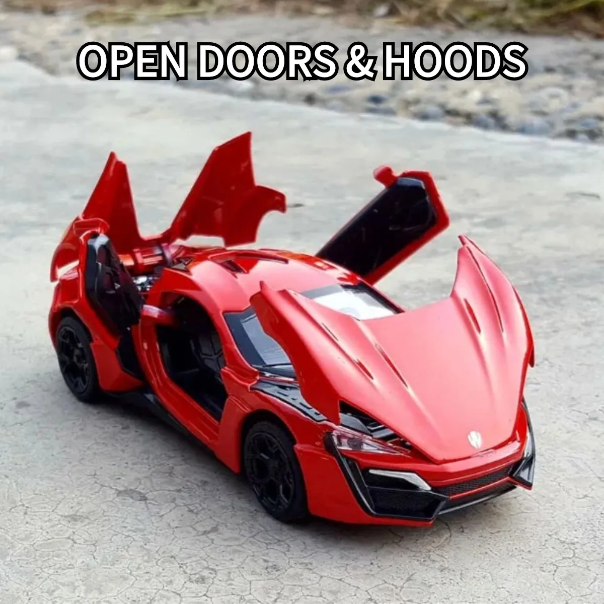 1:32 Lykan Hypersport Pullback Car Toy with Lights Engine Sound, Scale Diecast Car Model Miniature Replica Kid Boy Play Gift