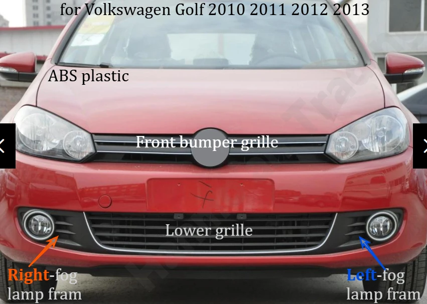 

Для Volkswagen Golf 2010 2011 2012 2013, рамка противотуманной фары, декоративная крышка/декоративные аксессуары