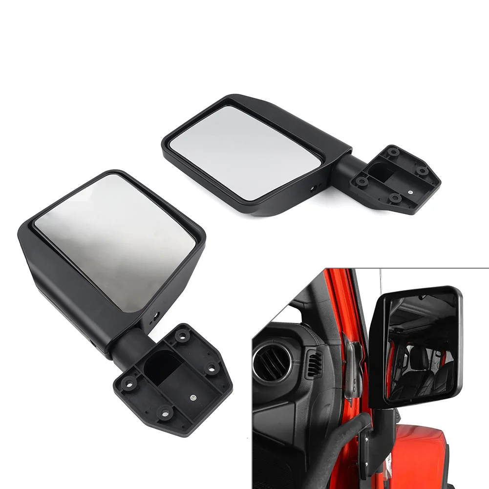 2Pcs Car Half Doors Side View Mirrors Rearview Mirror For Jeep Wrangler TJ JK JL Gladiator JT