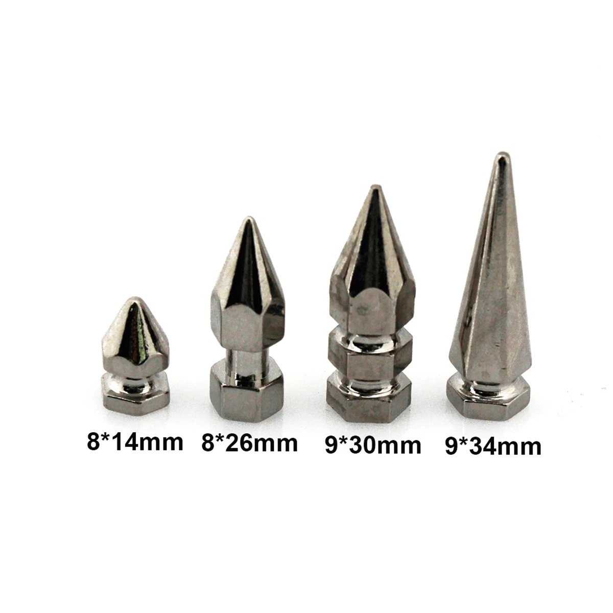 10pcs Solid Metal Screwback Cone Studs Bullet Spikes Punk Rivets for Leather Craft Bag Garmet Shoes Decor Pet Collar Anti-bite