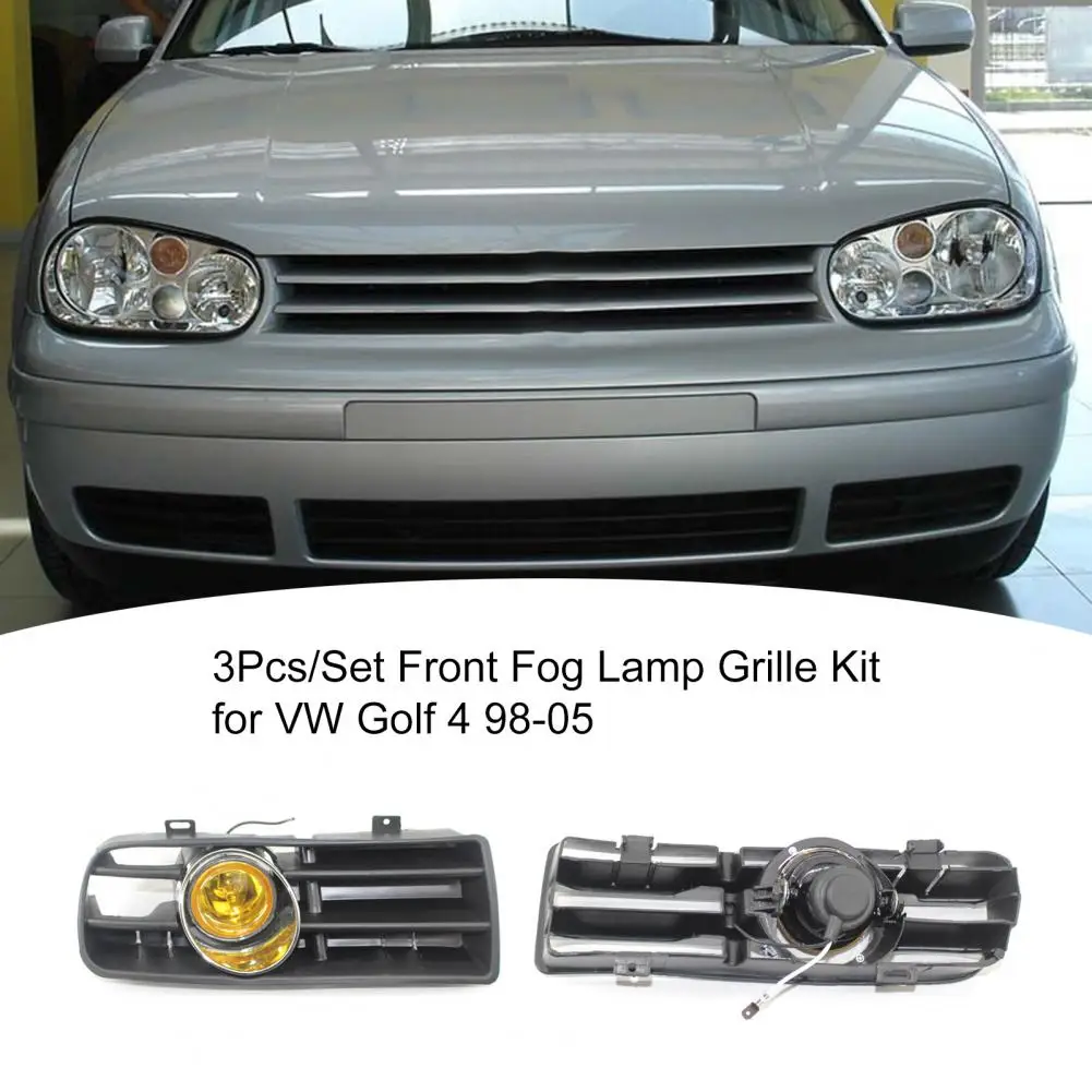 3Pcs/Set Fog Lamp Car Grille Front Kit 1J0853665B 1J0853666B for VW/Golf 4 98-05 Car Accessories view 4