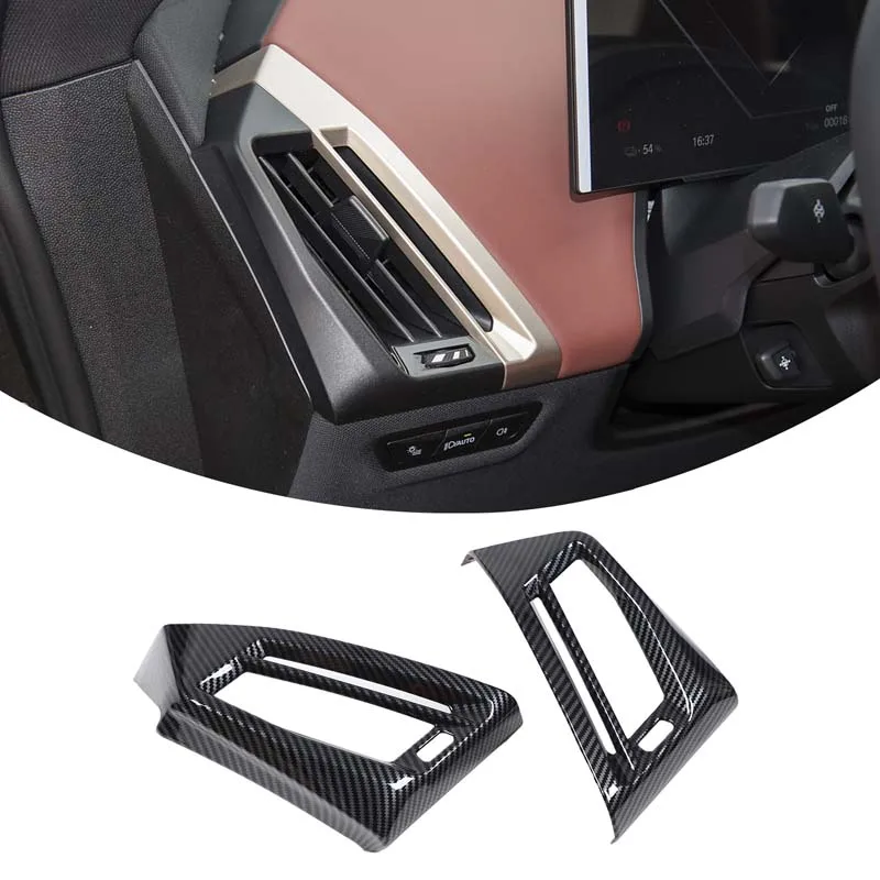 

For BMW ix 2022-2024 ABS carbon fiber car center control air outlet frame cover stickers on both sides car accessories