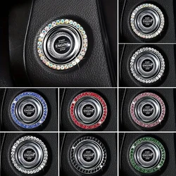 Rhinestone Crystal Car One-Key Engine Start Stop Ignition Push Button Switch Cover Decorative Ring Car Accessories
